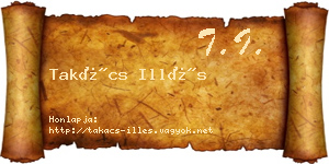 Takács Illés névjegykártya